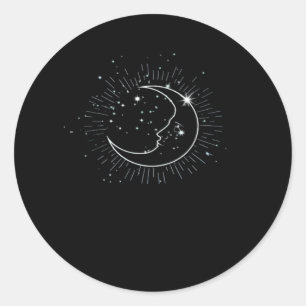 Whimsigoth Sterrennacht Moon Witchy Classic Ronde Sticker