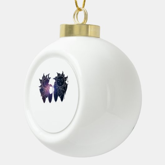 Whimsigoth Sterrennacht Sun Moon Witchy Classic Keramische Bal Ornament (Rechts)