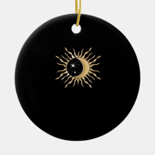 Whimsigoth Sun Moon Space Classic Keramisch Ornament (Voorkant)