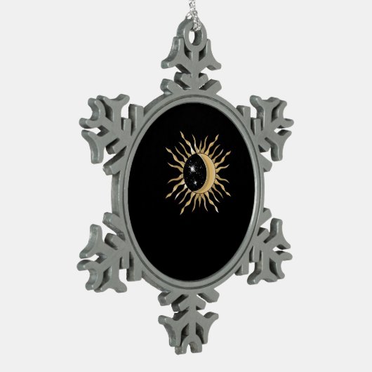 Whimsigoth Sun Moon Space Classic Tin Sneeuwvlok Ornament (Links)