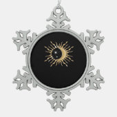 Whimsigoth Sun Moon Space Classic Tin Sneeuwvlok Ornament (Voorkant)