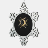Whimsigoth Sun Moon Space Classic Tin Sneeuwvlok Ornament (Rechts)