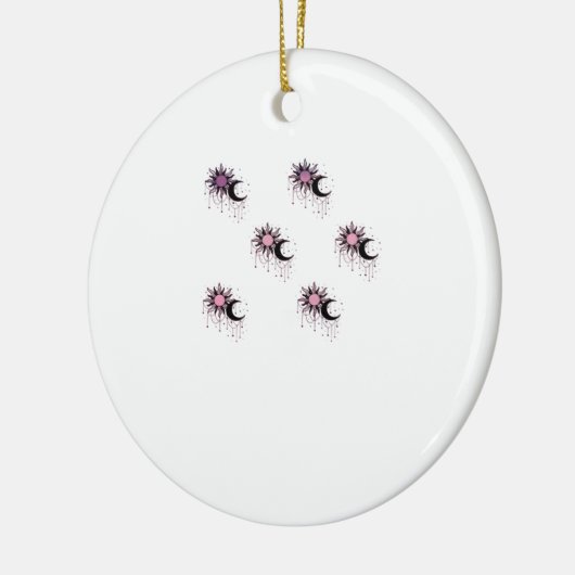 Whimsigoth Sun Moon Witchy Keramisch Ornament (Links)