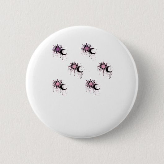 Whimsigoth Sun Moon Witchy Ronde Button 5,7 Cm (Voorkant)