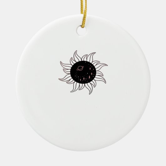 Whimsigoth Sun Space Mountains en zonsondergang Keramisch Ornament (Voorkant)