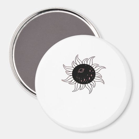 Whimsigoth Sun Space Mountains en zonsondergang Magneet (Voorkant / Achterkant)