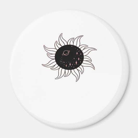 Whimsigoth Sun Space Mountains en zonsondergang Magneet (Voorkant)