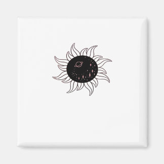 Whimsigoth Sun Space Mountains en zonsondergang Magneet