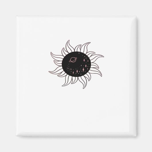 Whimsigoth Sun Space Mountains en zonsondergang Magneet (Voorkant)