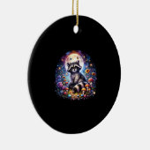 Whimsigoth Wasbeer van Moonlight, Schattigee kleur Keramisch Ornament (Rechts)