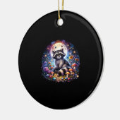 Whimsigoth Wasbeer van Moonlight, Schattigee kleur Keramisch Ornament (Links)