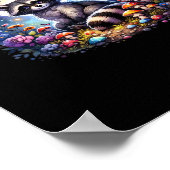 Whimsigoth Wasbeer van Moonlight, Schattigee kleur Poster (Hoek)