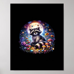 Whimsigoth Wasbeer van Moonlight, Schattigee kleur Poster