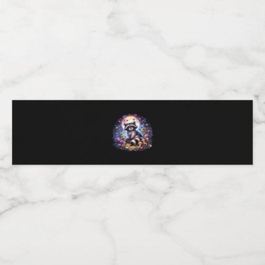 Whimsigoth Wasbeer van Moonlight, Schattigee kleur Waterfles Etiket (Enkel label)