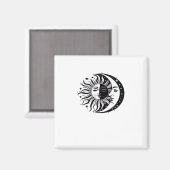 Whimsigoth Watercolour Sun Moon Witchy Classic Magneet (Voorkant / Achterkant)