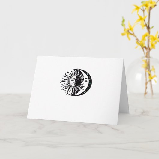 Whimsigoth Waterverf Zon Maan Hekserij Klassiek Kaart (Gele Bloem)