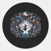 Whimsigoth Witch binnen een klassieker Ronde Sticker (Voorkant)