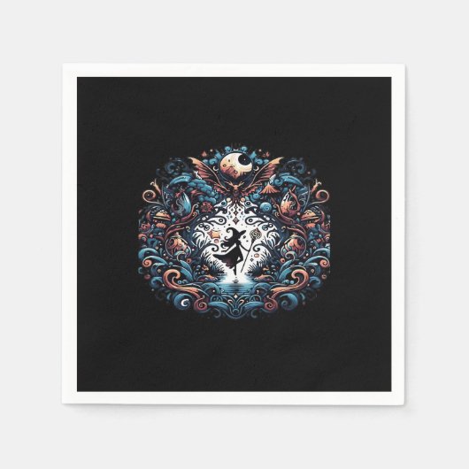 Whimsigoth Witch binnen een klassieker Servet (Voorkant)