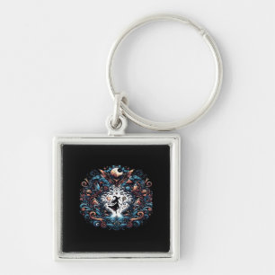 Whimsigoth Witch binnen een klassieker Sleutelhanger