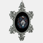 Whimsigoth Witch binnen een klassieker Tin Sneeuwvlok Ornament (Links)