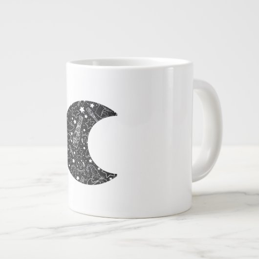 Whimsigoth Witch Moon Wicca Kawaii Gothic Tattoo A Grote Koffiekop (Voorkant rechts)