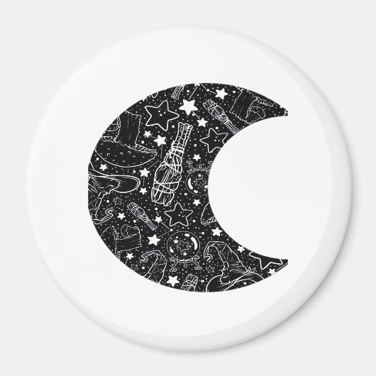 Whimsigoth Witch Moon Wicca Kawaii Gothic Tattoo A Magneet (Voorkant)