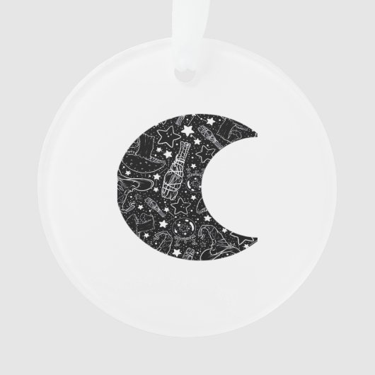 Whimsigoth Witch Moon Wicca Kawaii Gothic Tattoo A Ornament (voorkant)