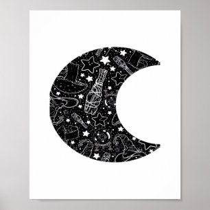 Whimsigoth Witch Moon Wicca Kawaii Gothic Tattoo A Poster