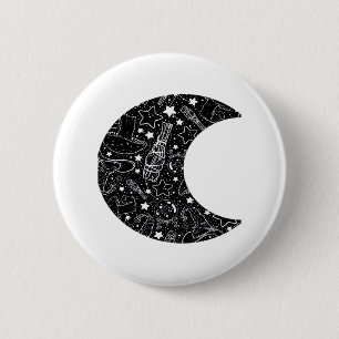 Whimsigoth Witch Moon Wicca Kawaii Gothic Tattoo A Ronde Button 5,7 Cm