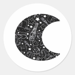 Whimsigoth Witch Moon Wicca Kawaii Gothic Tattoo A Ronde Sticker