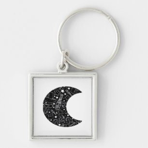 Whimsigoth Witch Moon Wicca Kawaii Gothic Tattoo A Sleutelhanger