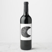 Whimsigoth Witch Moon Wicca Kawaii Gothic Tattoo A Wijn Etiket (Voorkant)