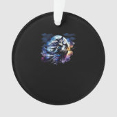 Whimsigoth Witch Vliegen Over Volle Maan Vrouwen K Ornament (voorkant)