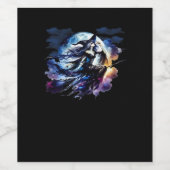 Whimsigoth Witch Vliegen Over Volle Maan Vrouwen K Wijn Etiket (Enkel label)