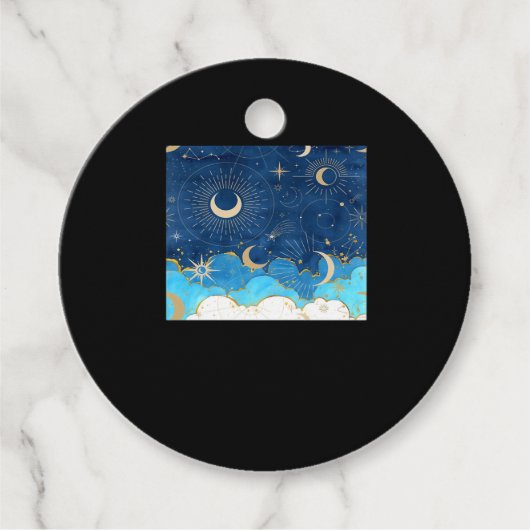 Whimsigoth Wolken Zon Maan Witchy Classic Bedankjes Labels (Voorkant)