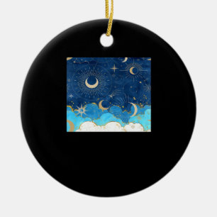 Whimsigoth Wolken Zon Maan Witchy Classic Keramisch Ornament