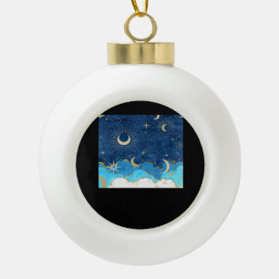 Whimsigoth Wolken Zon Maan Witchy Classic Keramische Bal Ornament