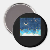 Whimsigoth Wolken Zon Maan Witchy Classic Magneet (Voorkant / Achterkant)