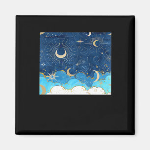 Whimsigoth Wolken Zon Maan Witchy Classic Magneet