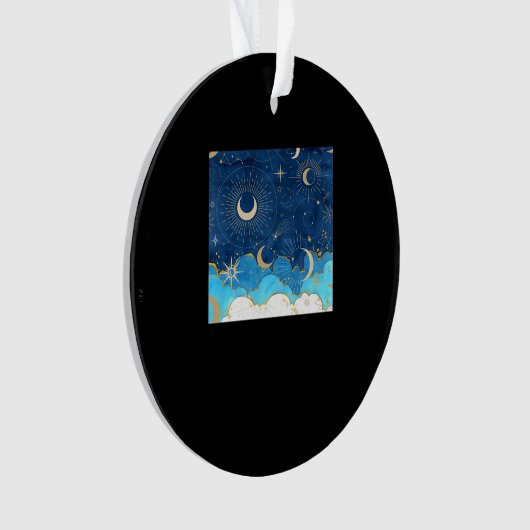 Whimsigoth Wolken Zon Maan Witchy Classic Ornament (voorkant)
