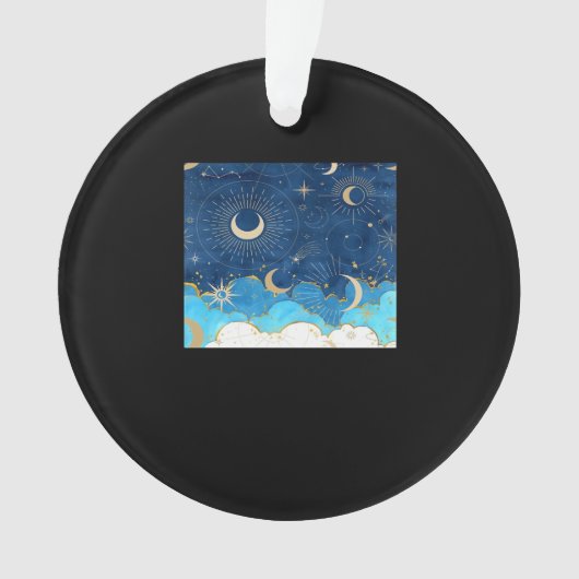 Whimsigoth Wolken Zon Maan Witchy Classic Ornament (voorkant)