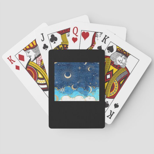 Whimsigoth Wolken Zon Maan Witchy Classic Pokerkaarten (Achterkant)