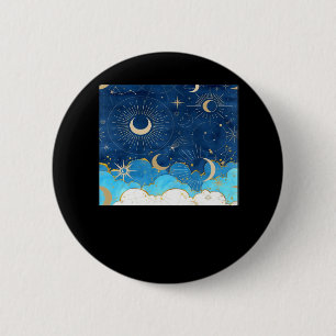 Whimsigoth Wolken Zon Maan Witchy Classic Ronde Button 5,7 Cm