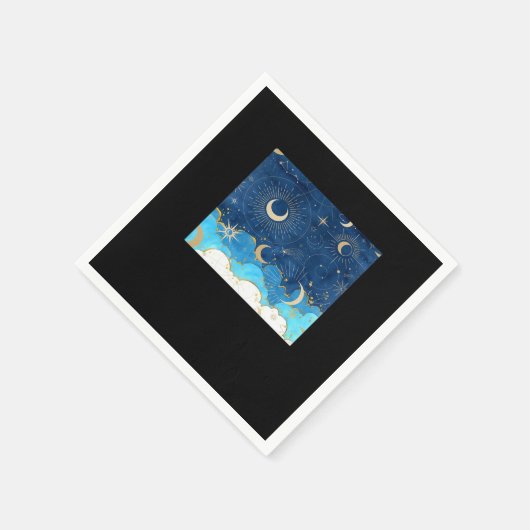 Whimsigoth Wolken Zon Maan Witchy Classic Servet (Hoek)