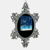 Whimsigoth Wolken Zon Maan Witchy Classic Tin Sneeuwvlok Ornament (Links)