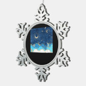 Whimsigoth Wolken Zon Maan Witchy Classic Tin Sneeuwvlok Ornament (Rechts)