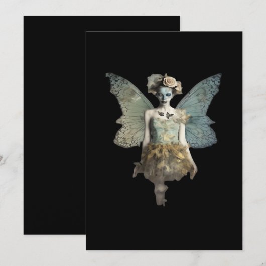 Whimsigoth Zombie Fairy Old Time Gothic Moody Art Feestdagenkaart (Voorkant / Achterkant)