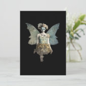 Whimsigoth Zombie Fairy Old Time Gothic Moody Art Feestdagenkaart (Staand voorkant)
