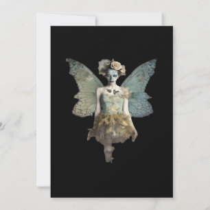 Whimsigoth Zombie Fairy Old Time Gothic Moody Art Feestdagenkaart