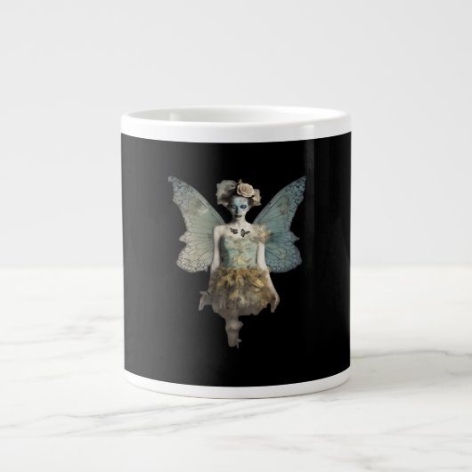 Whimsigoth Zombie Fairy Old Time Gothic Moody Art Grote Koffiekop (Voorkant)